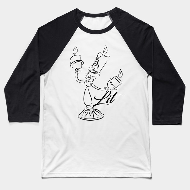 Lit Like Lumiere Baseball T-Shirt by VirGigiBurns